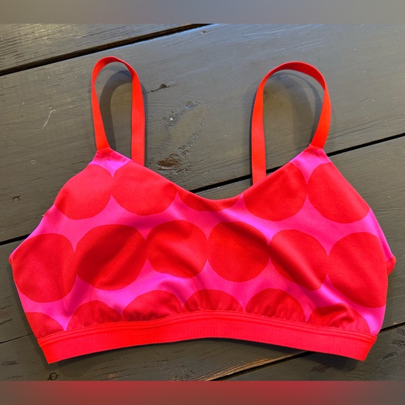 SOLD OUT! ADIDAS MARIMEKKO TECHFIT LONG BRA TEAM REAL MAGENTA POLKA DOT Sz L - Picture 6 of 10